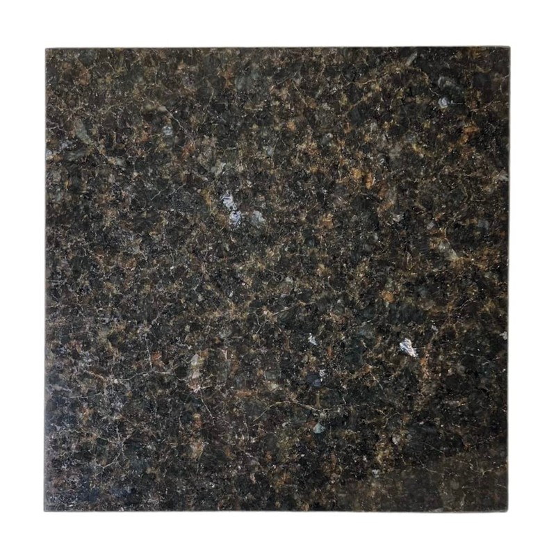12x12 Ubatuba Black Gold Dark Green Speckled Polished Granite Floor