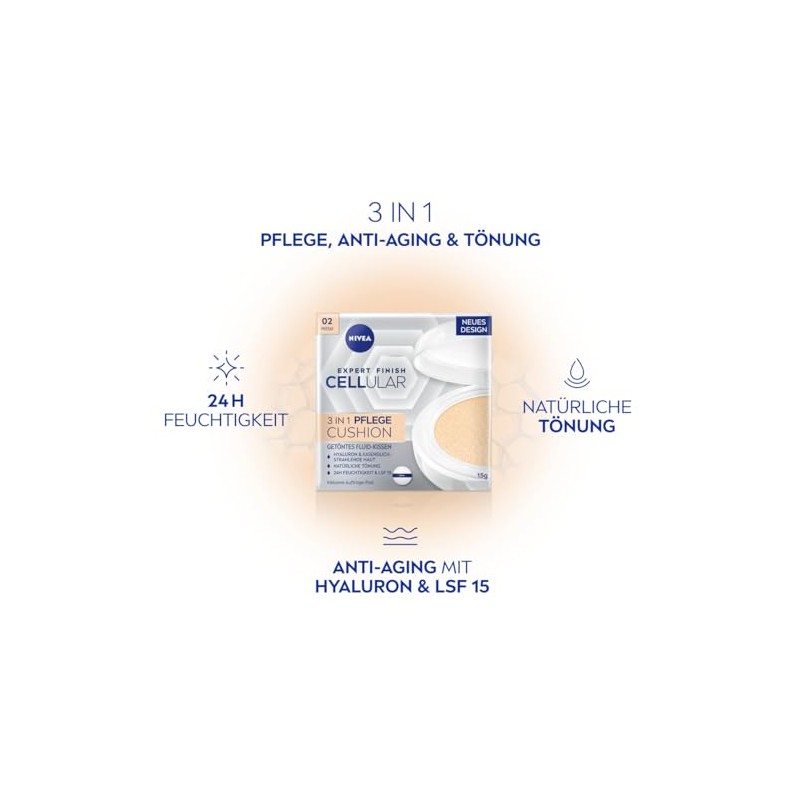NIVEA Cellular Expert Finish 3in1 Pflege Cushion Mittel 15g