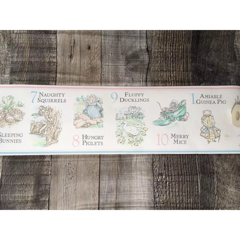 Seabrook Designs Beatrix Potter Wallpaper Border Counting 1 Through 10