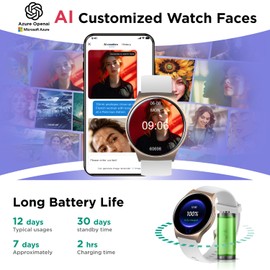 BENIO Smart Watch (Answer/Make Call), AI Watch Faces, 1.43" AMOLED with AOD, IP68 Waterproof Fitness Tracker, 24/7 Heart Rate/SpO2/Sleep Monitor/Stress, 110+ Sports Modes, Compatible Android & iOS