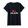 Damen I Love Alani, Ich Liebe Alani T-Shirt mit V-Ausschnitt