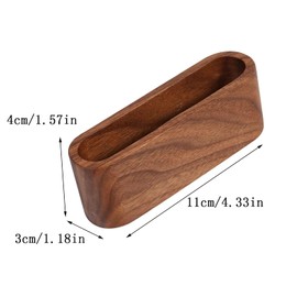 SUpoetry Wooden Business Card Holder, 2 Pieces Business Card Holder, Business Card Storage, Wooden Card Case, Standing Desk, Business Card Organiser for Office Supplies (Wood Colour)