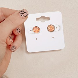 FSSTUD 100 Pieces 5 x 5 cm Stud Earrings Display Cards Earring Holder Sales Cards Hanging Earring Cards Small Wide Earring Tags Kraft Paper Earring Cards Jewellery Packaging Cards Black