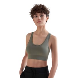 True North Roots Organics T1200 Women's Bustier Sports Bra Made from Recycled Polyester Top, gray
