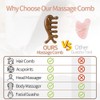 Wooden Scalp Massager, Sandalwood Wide Tooth Comb, Acupressure Tool for