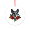 CafePress Blue Heeler Christmas Round 4" MDF Holiday Ornament