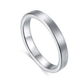 TRUMIUM 3mm Thin Tungsten Wedding Ring Band for Women Men Plain Brushed Matte Comfort Fit Size 12.5