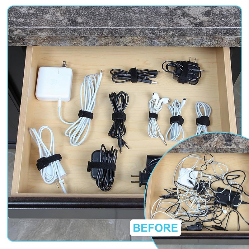 FJSENR 100 Pcs 6-Inch Reusable Hook and Loop Ties: Versatile