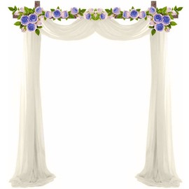 Hoshisea Wedding Arch Draping Fabric, Wedding Arch Tulle Fabric, Curtains Wedding Bow Curtains, for Chair Decoration, Props Shooting (Milky White)