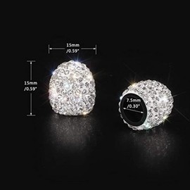 Bling - Tapones de válvula de neumático de coche, 4 piezas universales Shinny Sliver para válvulas de aire, tapas de válvulas de neumático brillante, a prueba de polvo para la mayoría de automóviles, motocicletas, SUV, camiones y bicicletas (plateado)