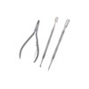 3pcs Nail Nipper Cuticle Trimmer Spoon Pusher Remover Clipper Set