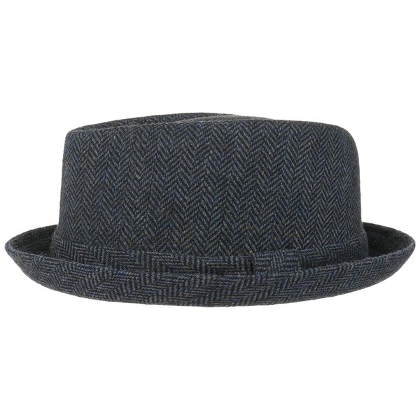 Lipodo Diamond Crown Herringbone Wool Hat Women/Men - Pork Pie
