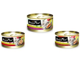Fussie Cat Premium Grain Free Canned Cat Food 3 Flavor Variety: (4) Tuna with Chicken, (4) Tuna with Salmon and (4) Ocean Fish, 2.82 Oz Each (12 Cans Total)