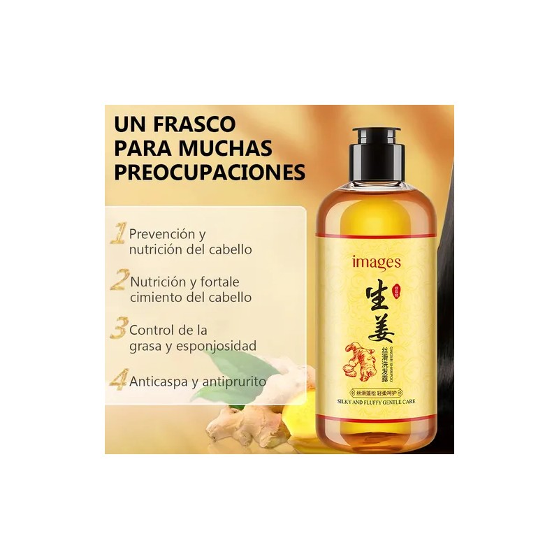 2pcs Shampoo De Jengibre Anti Caspa Caída Cabello