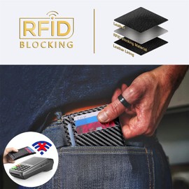 Travelambo Slim Wallet Front Pocket Minimalist Leather RFID Blocking Medium Size