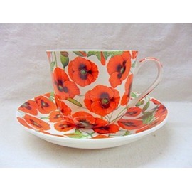 Field Poppy Jumbo Cup and Saucer