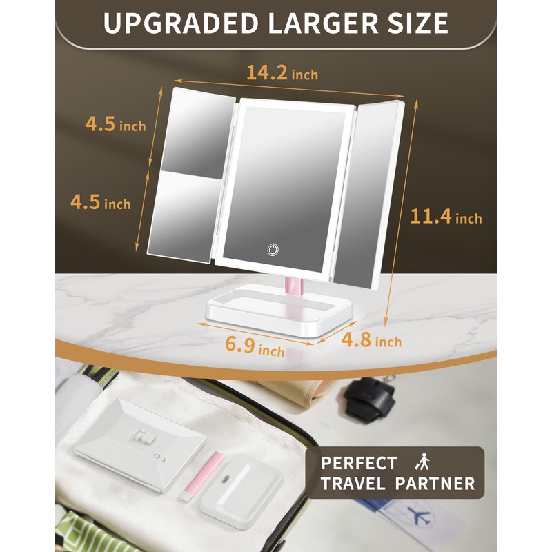 BERTHALESS 2 Pack for Mom Makeup Mirror Vanity Mirror with