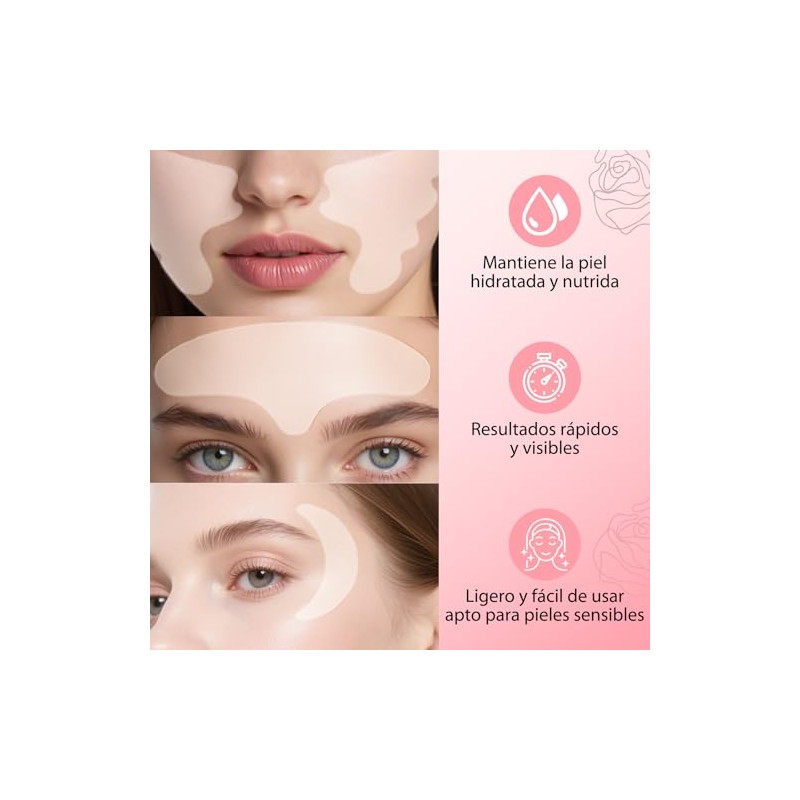 11PCS Parches de Silicona,Colágeno,Contorno de Ojos Antiarrugas Humectantes