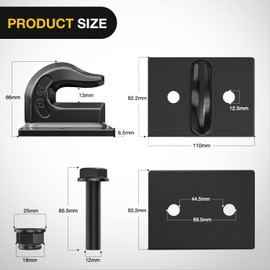 Nilight 2PCS Tractor Bucket Grab Hook 3/8'' Heavy Duty Drop Forged Steel Bolt On Grab Hook Zinc-Coated Cast Tow Hook Max 15000 LBS Black