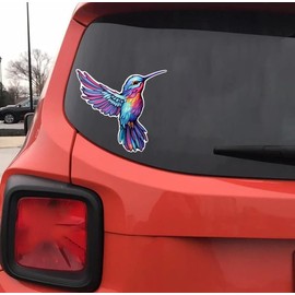 Abstract Hummingbird Art Decal Sticker for Laptop, Bookcase, Skateboard, Water Bottle, Car Bumper, Guitar, Luggage, Truck Windows – 5-Inch Waterproof Vinyl Decal Sticker (Design 8)