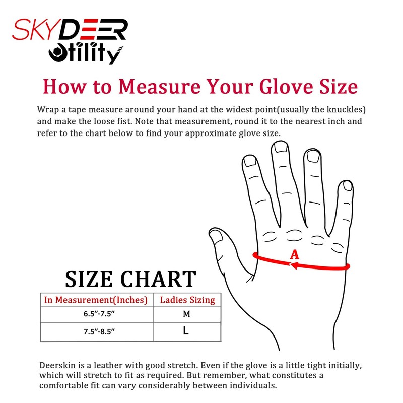 SKYDEER Womens Gardening Gloves with Super Soft Deerskin Leather Suede