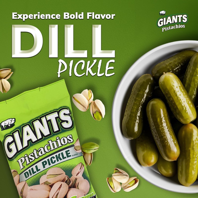 GIANTS Dill Pickle Pistachios - Healthy Snacks, In Shell Pistachios