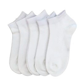 SERISIMPLE Women Viscose Bamboo Ankle Socks Low Cut Thin Sock Lightweight Pastal Color Soft Sock 5 Pairs(White, Small)