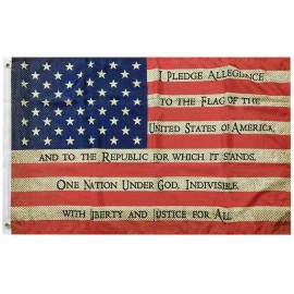 Unbranded USA Pledge of Allegiance Vintage Tea Stained 100D 3x5 3'x5' Trump Flag Banner