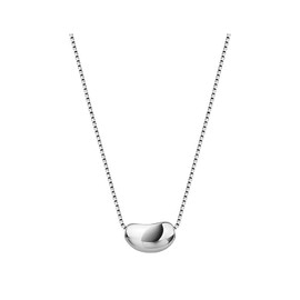 Rrdaily Fashion Pea Pendant Necklace for Women Charm Bean Choker Necklace Jewelry Gifts (Silver)