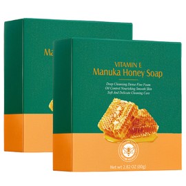 Vitamin E Honey Face & Body Soap with Hyaluronic Acid, Coconut - Deep Cleansing, Nourishing Soap for Soft and Smooth Skin - Pack of 2