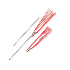 Trail Chasers Ground Markers Orange 6 Inch Marking Whiskers with Lightweight Non-Rust Aluminum Stakes (Pkg of 25)