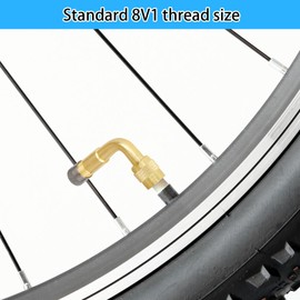 dentedeleao 2 Pieces Car Valve Extension, Valve Adapter, 90 Degree Angle Valve Adapter with 2 Caps Valve, Rubber Tyre Valve Copper Extension for Car/Motorcycle/Scooter/Bicycle