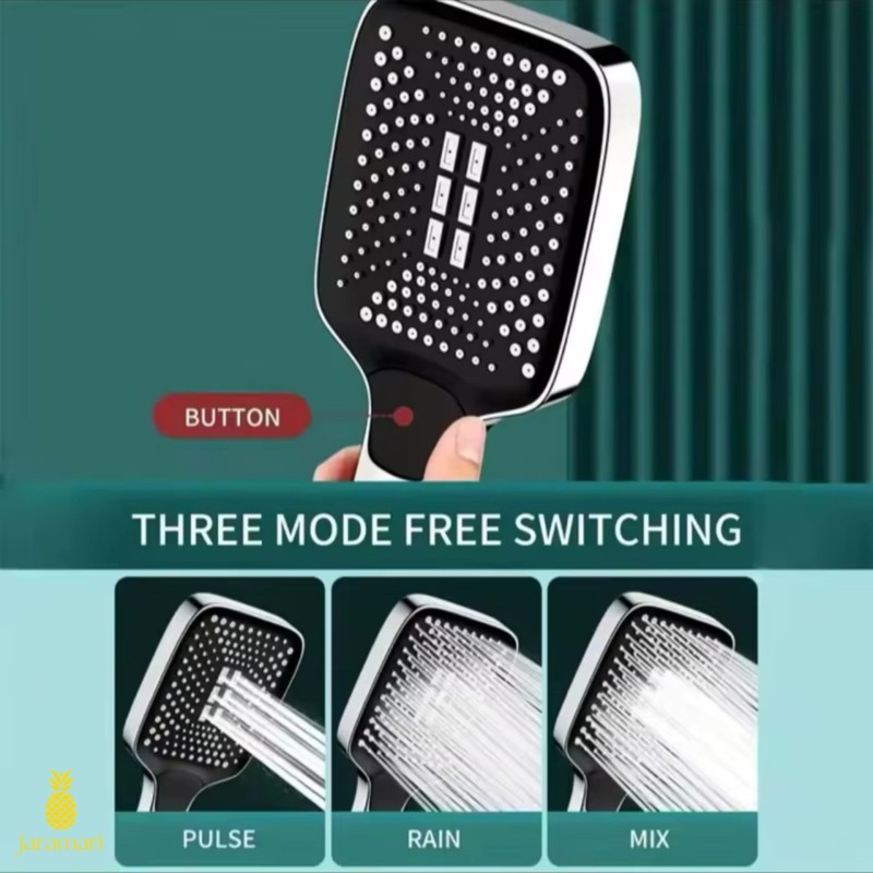 Square Shower Head with 3 Jet Modes Rain Shower Head