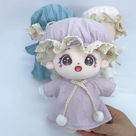 niannyyhouse Plush Doll Clothes Pajamas Suit Hat Dress 8" Doll Accessories Fancy Dress Pink Purple