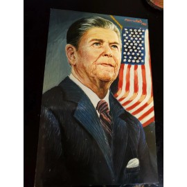 Morris Katz Postcard Ronald W Reagan, 40th U.S. President by Artist Morris Katz 1988