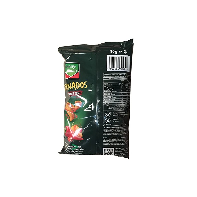 Funny Fresh Cornados Sweet Chili Crispy Corn Snack Pack of