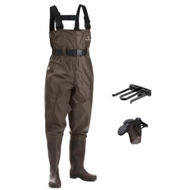FISHINGSIR Fishing Waders for Men with Boots Womens Chest Waders 2-Ply Nylon/PVC Waterproof for Hunting with Boot Hanger