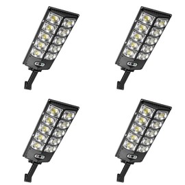 1600W Solar Street Lights Outdoor Waterproof, 6500K 80000LM Solar Powered Street Lights with Remote Control, Dusk to Dawn Solar Flood Light Motion Sensor Solar Parking Lot Lights for Yard, Deck, Garden - Watts: 1600W 4PACK