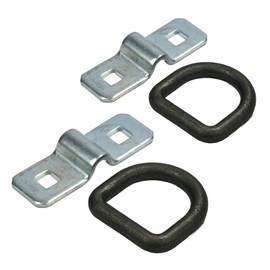 The ROP Shop | 2-Pack 3/8" Steel D Rings & Clips Tie Down Rope Chain Flatbed Trailer Camper RV