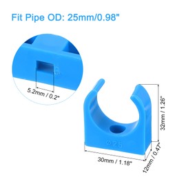 sourcing map 100Pcs U-Shaped Water Pipe Clamps, PPR Pipe Clamps Clips U Shaped Pipe Clip Fit for 25mm/0.98" OD Water Pipes and Tubing Hoses Support, Blue