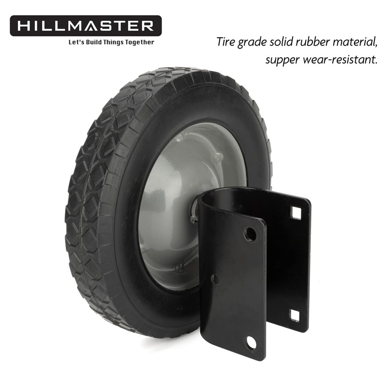 HILLMASTER 8 Inch Gate Wheel Gate Caster Kit with 1-5/8"
