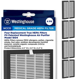 Westinghouse Air Purifier True HEPA Filter Replacement Compatible with 1804 Model (Set of 4)