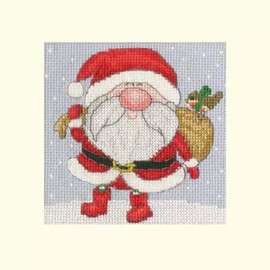 Bothy Threads Counted Cross Stitch Christmas Card Kit - Jolly Santa