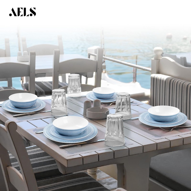 AELS Melamine Dinnerware Set of 12 Pcs, Dinner Dishes Set