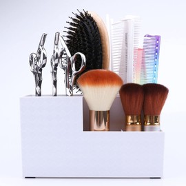 NOELAMOUR Scissor Stand, Hairdresser, Scissor Cube, Trimmer, Scissor Stand, Brush Holder, Storage Case (White)