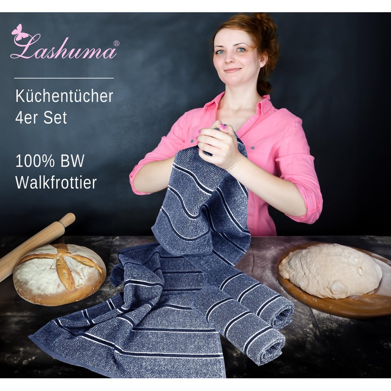 Lashuma Lucerne Kitchen Drying Towels 50 x 50 cm Dark