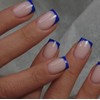 SXVME 30 uñas postizas acrílicas de punta francesa azul real,