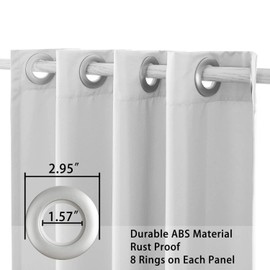 Comlax Outdoor Curtains with Eyelets, Waterproof, 132 x 215 cm, White Outdoor Curtain, Gazebo, Balcony Curtain, Privacy Protection for Porch, Pergola, Garden, Sliding Door, Gazebo, Pack of 1