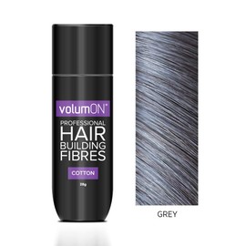 Volumon Professional Hair Building Fibres, Hair Loss Concealer, Cotton, 28 g, Up to 30 Get Use, From 8 Hair Shades Colours Choose (Grey)