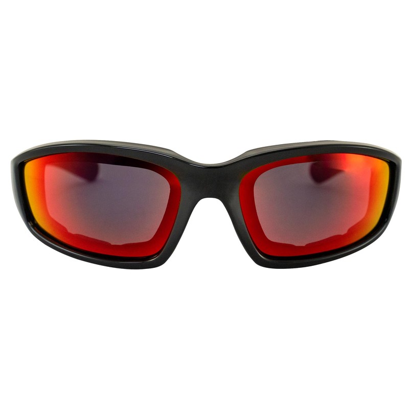 Birdz Eyewear Oriole Padded Motorcycle Riding Sunglasses Gloss Black Frame